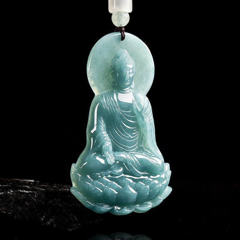 Women Accessories To Gift - Collana con Pendente Buddha in Giadeite