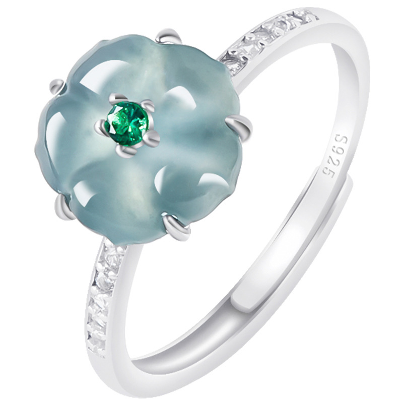 Women Accessories Gift - Anelli con Fiori in Giadeite Birmana
