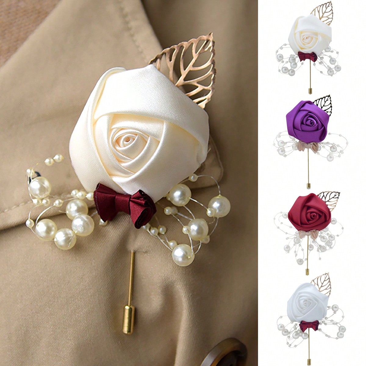 1 Pezzo Boutonnière da Sposo a - Brooch Pin Gold recensione e prezzo