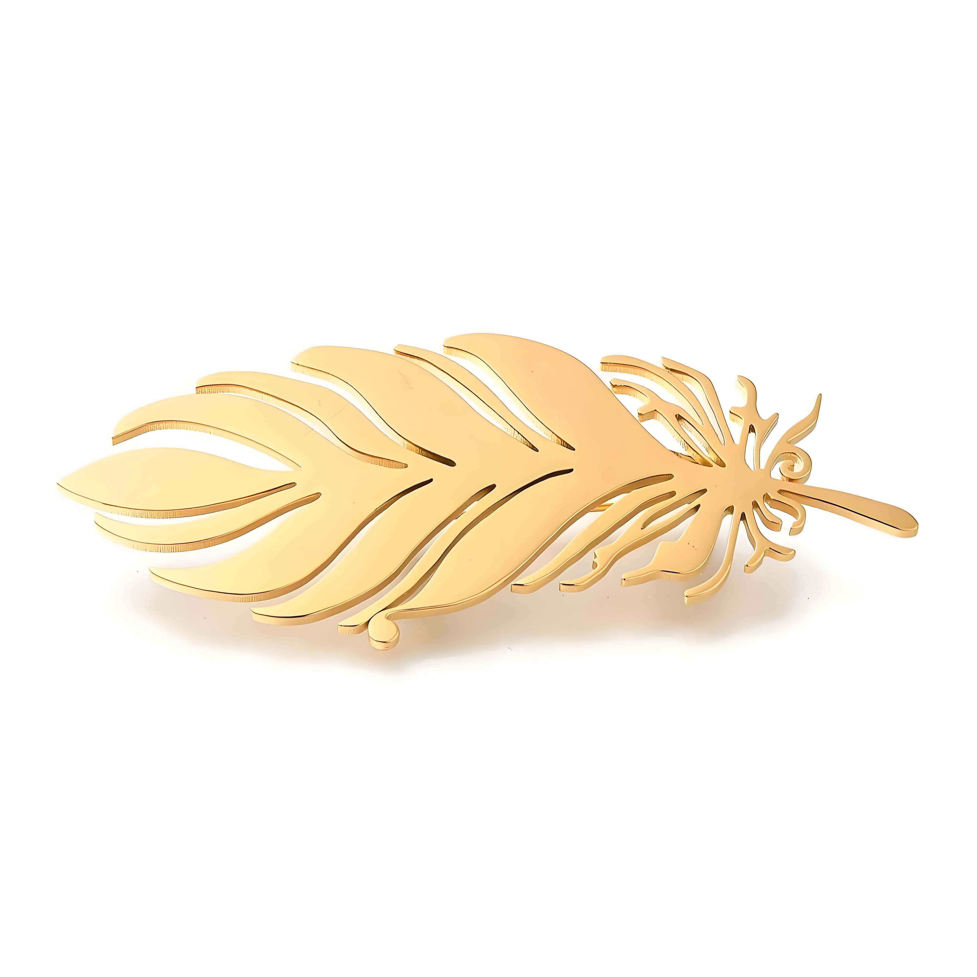 Spilla con piume placcate in o - Brooch Pin Gold recensione e prezzo